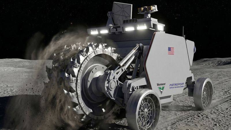 Surface Miner for autonomous lunar construction.(Source:  Astroport Space Technologies)