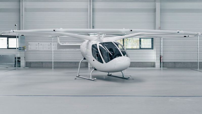 Volocopter fertigt nun seine Flugtaxis in einem Hangar in Bruchsal nahe Karslruhe.(Bild:  Volocopter)