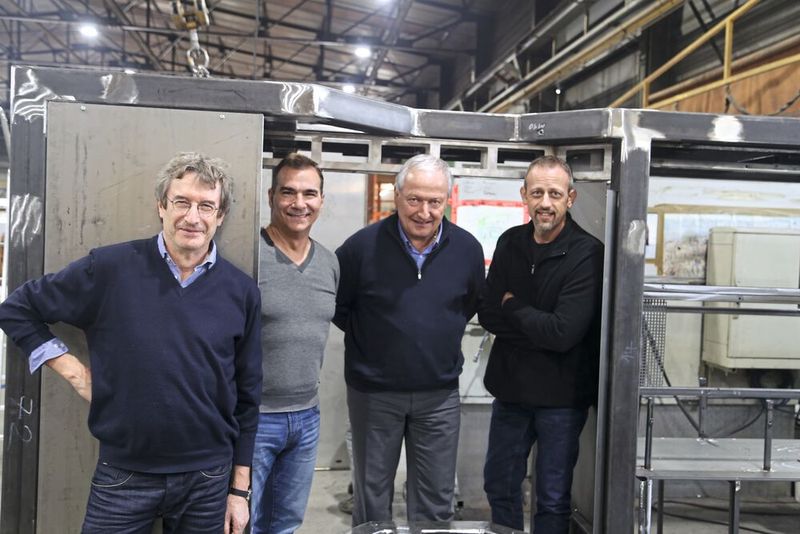Voici le team de direction de Creusalp SA, avec de gauche à droite, Jacques Papon - responsable technique, Adriano Macagnino - responsable de production, Jean-Louis Borne - Directeur et Sébastien Hug – Responsable personnel et finances. (Source : JR Gonthier)