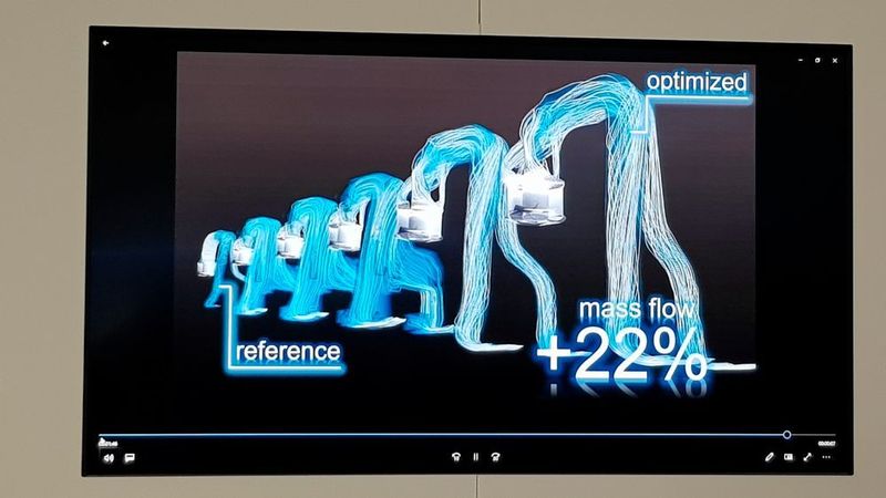...Nach sechs Iterationen ist eine Lösung gefunden, bei der die Masse des Luftstroms um 22 % erhöht werden konnte... (D.Quitter/konstruktionspraxis)