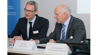 Swissmem-Direktor Peter Dietrich (li.) und Swissmem-Präsident Hans Hess. (Bild: Anne Richter, SMM)