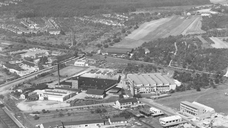 Ein Blick auf das Porsche Areal in Zuffenhausen im Jahr 1956.	    (Bild: Porsche AG)