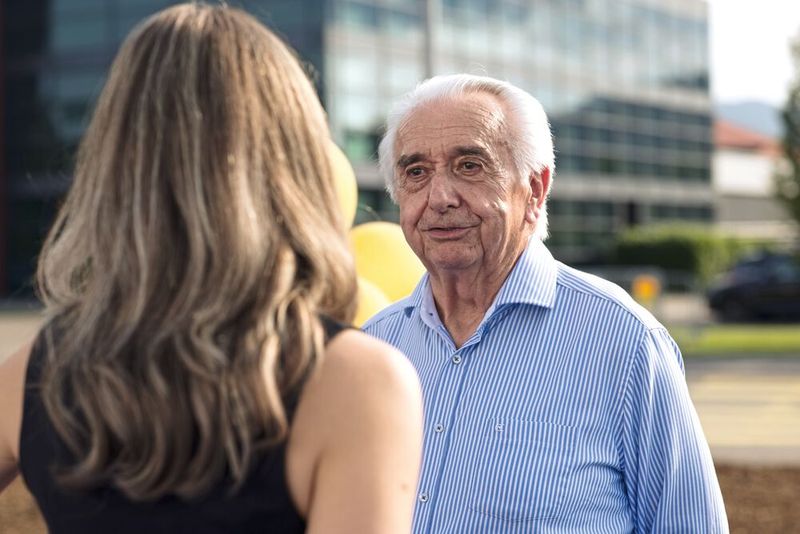 Blaise Haegeli, entrepreneur visionnaire, en discussion avec Margaux Pontieu. (Source : Matthias Böhm)