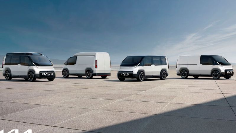 Das PV5-Lineup von Kia umfasst vier Aufbautypen.(Bild:  Kia)