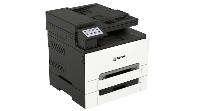  Alle Modelle, hier der C305ae mit einem zusätzlichen Papierfach, sind mit Gigabit-Ethernet und WLAN ausgestattet und sollen Security-Funktionen auf Enterprise-Niveau bieten.  (Bild: Xerox)