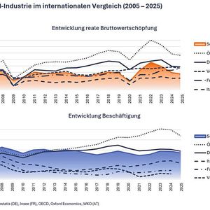 Schweizer MEM-Industrie im internationalen Vergleich (2005 – 2025).(Bild:  Swissmechanic)