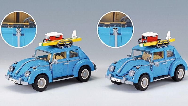 GDR Trading aus den Niederlanden verkauft neben dem Bausatz für den VW-Käfer (rechts) noch weitere Fälschungen über seinen Onlineshop.(Bild:  Aktion Plagiarius e.V.)