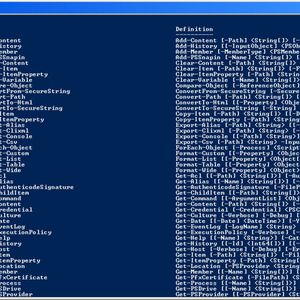 Das Cmdlet get-command liefert eine Liste aller Cmdlets