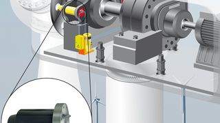 Die Rotorlock-Rotorverriegelung ist mit Querkräften von maximal 7.000 kN belastbar und wird zum Arretieren der Rotoren von Onshore- und Offshore-Windkraftanlagen bis zu 6,5 MW eingesetzt. (Bild: Roemheld)