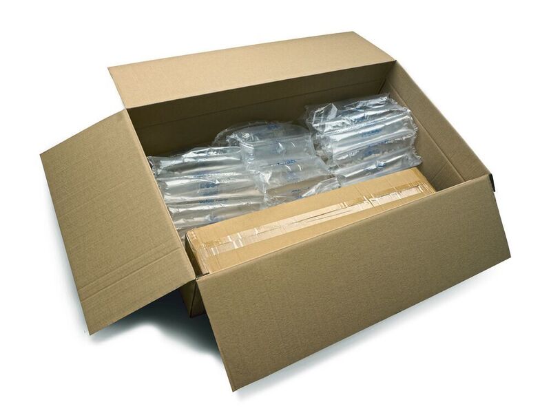 Versandpakete sind oft viel größer ist als das eigentliche Produkt. Meist ist das halbleere Packmittel dann mit Luft- oder Papierpolstern aufgefüllt.  (SEW)