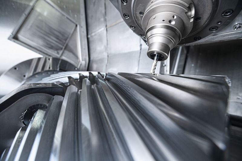 Auf der M80X Millturn mit 4500 Millimetern Spitzenweite wurde die Live-Zerspanung einer Getriebewelle gezeigt.(Bild:  WFL)