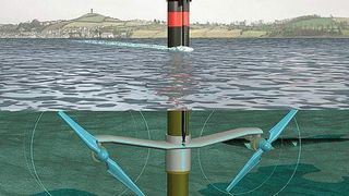 Oben: Künstlerische Darstellung einer Sea-Gen-Einheit im Betrieb. (Archiv: Vogel Business Media)