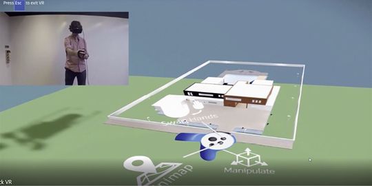 (Der Kunde kann sich mit der VR-Brille frei im geplanten Haus bewegen. Bild: Hauck Hausbau GmbH)