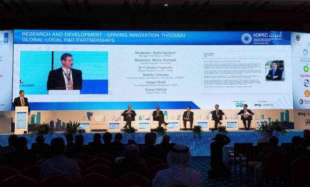 Industry leaders sharing their knowledge with the audience at the last edition of the event. (The Abu Dhabi International Petroleum Exhibition & Conference)