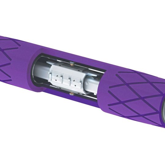 Die Rolle für die Bandführung ist schon im Standard mit Polyurethan beschichtet. (Bild:  Flexco)