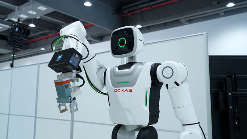 Roboter montieren in der Lighthouse Factory unter anderem lineare und rotative Aktuatoren.(Bild:  Schaeffler)