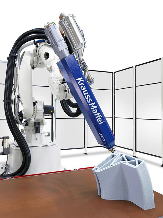 The heart of the Power-Print Flex and Power-Print Plus additive manufacturing systems.(Source:  Krauss Maffei)