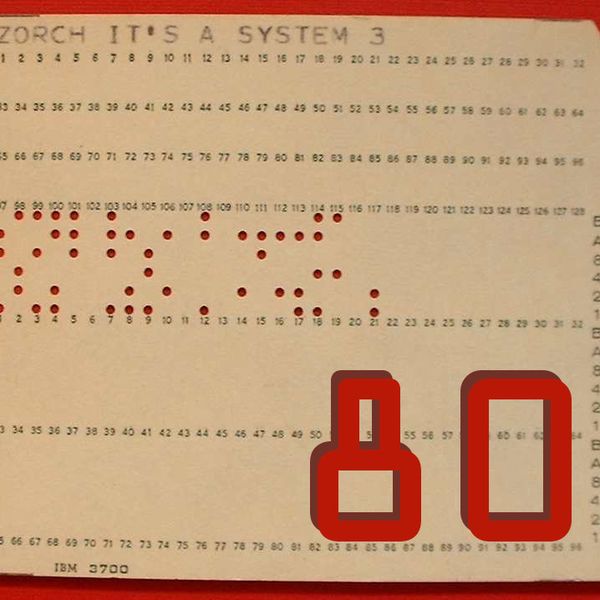 Zeichen maximale Zeilenlänge in Emails und Textdateien gehen auf das Lochkartenformat früherer Rechner zurück. In die 18,7 cm x 8,3 cm große Karte können 80 Spalten und 12 Zeilen Löcher gestanzt werden. Eine Lochkarte konnte 80 Byte „speichern“. (Bild: ArnoldReinhold - http://en.wikipedia.org/wiki/File:System_3_punch_card.jpg)