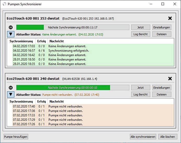 Ein weiterer Blick auf den Bildschirm während der Arbeit mit dem „Pumpen-Synchronisator“, der, genau wie die Funktion „Stützwerttabellen-Konverter“, optional in die PC-Software „Multitool“ eingebunden werden kann, wie Hytorc anmerkt. (Hytorc)