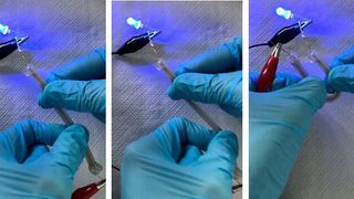 Halten – Dehnen – Biegen: In elastischem Material eingeschlossen, können Elektrofluide starre Leitungen ersetzen und machen somit weiche Bauelemente möglich. (INM)