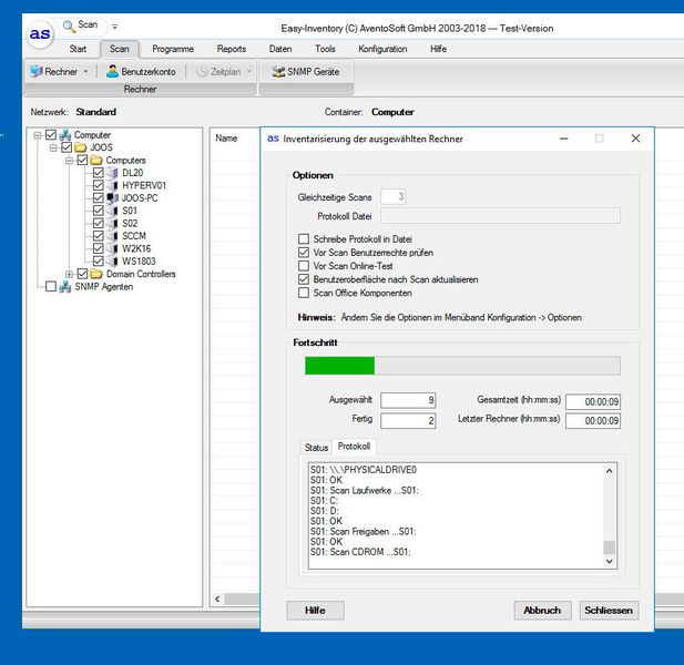 Der Vorteil von Easy Inventory besteht in der schnellen Installation und Einrichtung sowie den schnell verfügbaren Scanergebnissen. (Joos / AventoSoft)