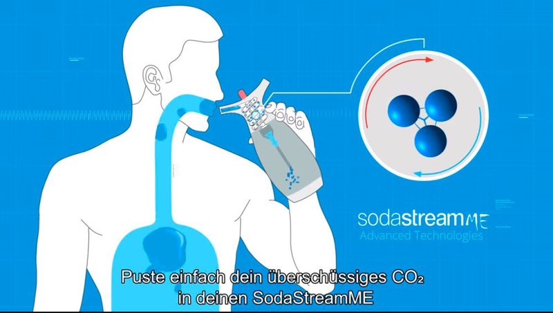 Einfach in die Flasche pusten und so Sprudelwasser generieren: Der 