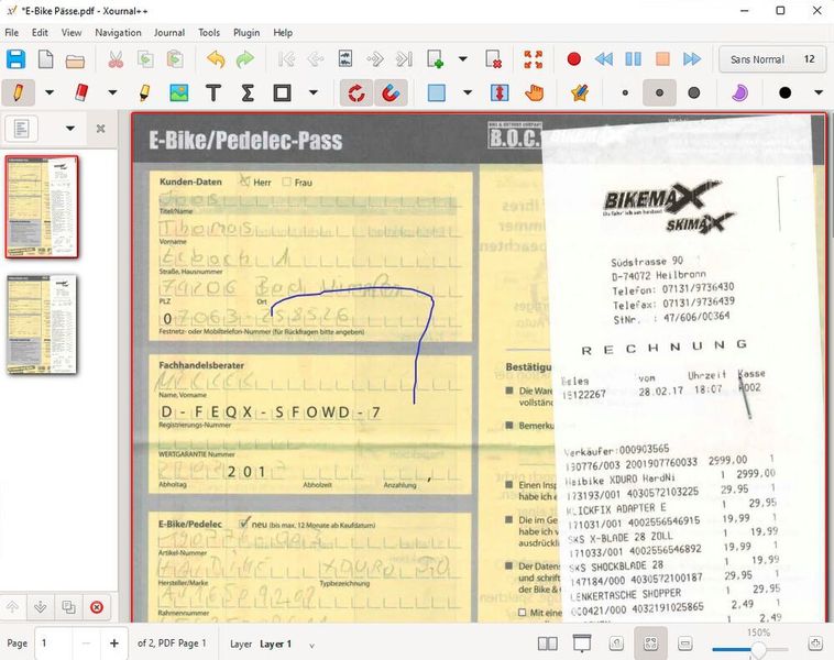 PDF-Dateien lassen sich mit Xournal++ lesen und bearbeiten. (Joos/Xournal++ (Screenshot))