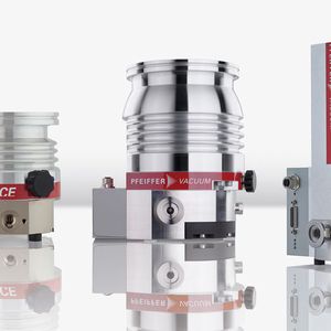 Abb.2: Turbopumpen von Pfeiffer Vacuum vom Typ Hipace 30, Hipace 300 und Splitflow (v.l.)