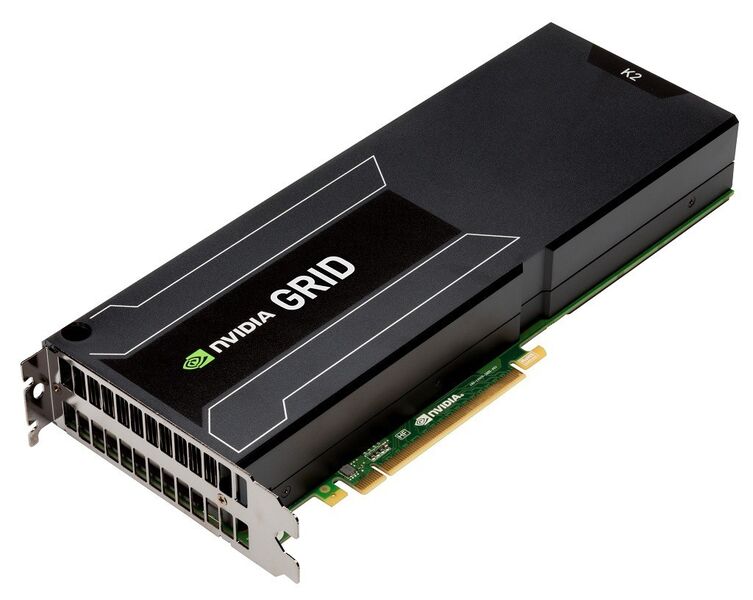 Die Nvidia Grid K2 mit zwei High-End-Kepler-GPUs wurde speziell für virtuelle Workstations entwickelt. (Bild: Nvidia)