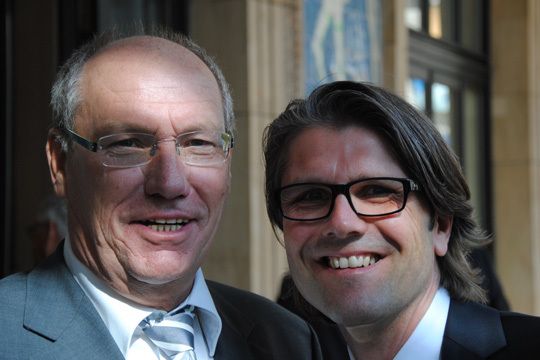 Alte Bekannte: Urgestein Helmut Blümer (li.) und Niklas Burmester, Geschäftsführer Landesverband Saarland. (Baeuchle)