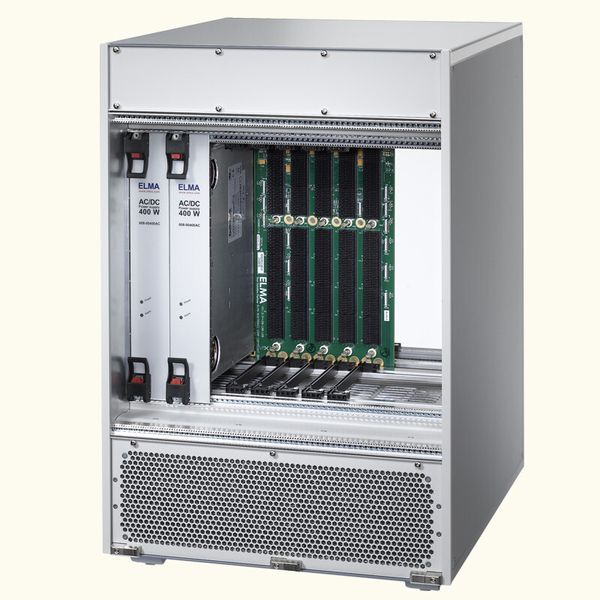 Bild 1: VPX-System (6U) im IEEE1101-Gehäuse (ELMA)
