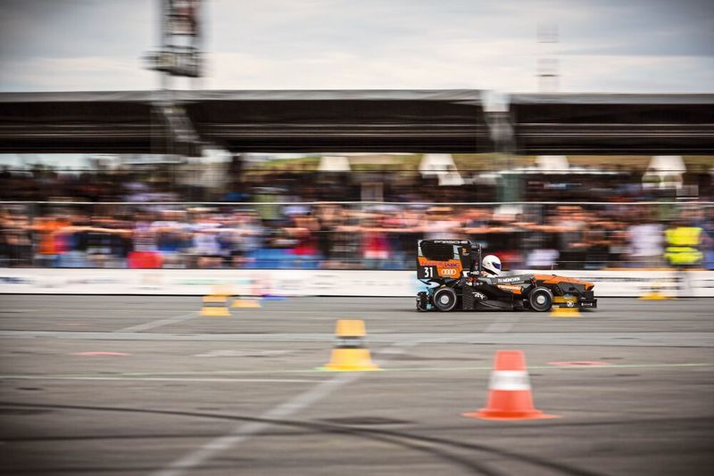In der Kategorie Formula Student Electric (Elektro-Rennfahrzeuge) gewann das Team „TUfast Racing Team e-Technology“ der TU München. (FSG/Rankin)