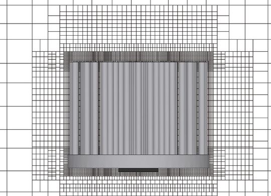 Gridding (old): In 6SigmaET release 8 a structured gridding technique was used, which can generate a lot of grid cells.(Image:  Future Facilities)