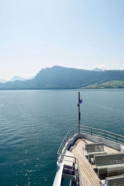 Am 26. Mai 2018 nahm die MS Diamant auf dem Vierwaldstättersee ihren Betrieb auf. Betrieben wird das Schiff von einem permanenterregter E-Motor / Generator von Siemens. (Sergio Caré-Lucas)