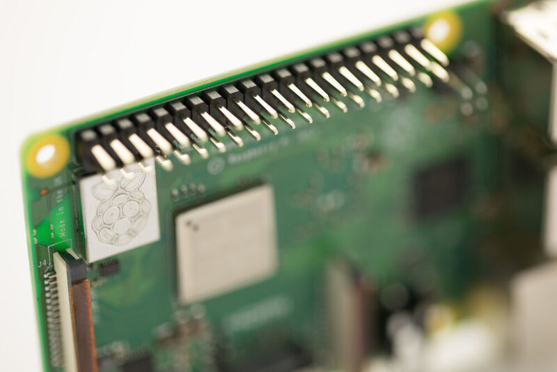 Raspberry Pi 3 B+ mit dem 40-Pin-Header: bietet Anschluss für vielfältigste Erweiterungen. (Farnell)