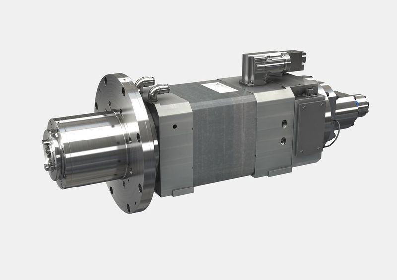 Die neu entwickelte, direktgetriebene Hybridspindel in Baugröße 80 erreicht Drehzahlen bis 24.000 min-1. Als wirtschaftliche Alternative zu indirekten Spindelantriebslösungen steht sie dem Anwendermarkt in Größe ab sofort zur Verfügung.  (Bild: Weiss Spindeltechnolgie)
