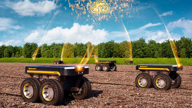 Der Roboter Contadino arbeitet autonom im Flottenverband in der Landwirtschaft. (Continental)