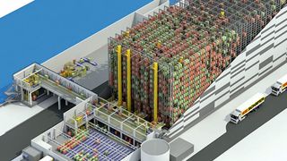 Das Logistikzentrum von Refresco bietet künftig Platz für 21.600 Paletten. (Bild: SSI Schäfer)