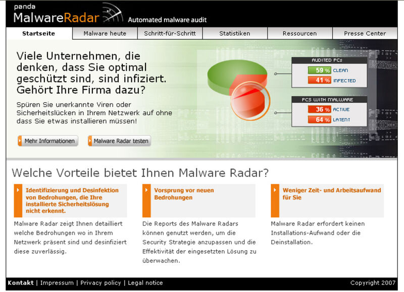 Der Malware Radar gibt Aufschluss über Schwachstellen im Netzwerk. (Archiv: Vogel Business Media)