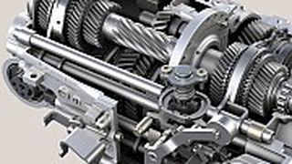 Den psychedelischen Radsatz hat der Handschalter vom Doppelkupplungsgetriebe übernommen. (Foto: ZF)