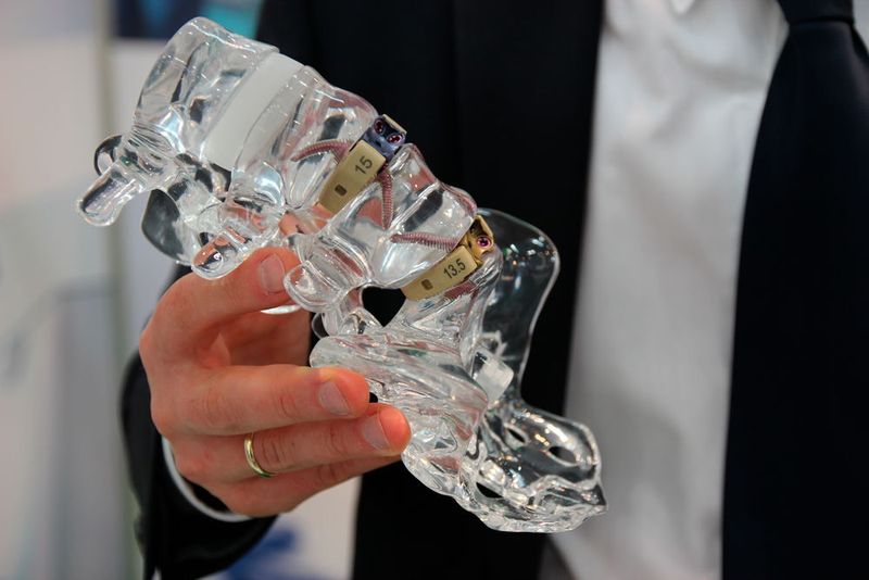 In der Hand hält er einen Peek-Cage, also einen Bandscheibenersatz aus Polyetheretherketon, den Samaplast gefertigt hat. Das Unternehmen hat den Werkzeugbau im eigenen Haus. (Schäfer)