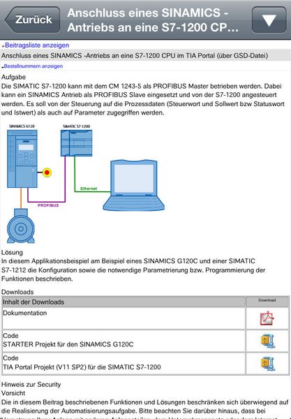 Zu jedem Produkt sind weiterführende Informationen erhältlich. (Siemens)