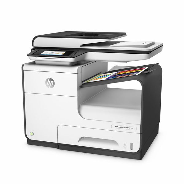 Neues Druckverfahren und neues Design: Der Pagewide Pro MFP 477dw druckt mit seinem seitenbreiten Tintendruckkopf bis zu 55 Seiten pro Minute. Zudem ist ein Scanner mit Duplexfunktion integriert. (Bild: HP)