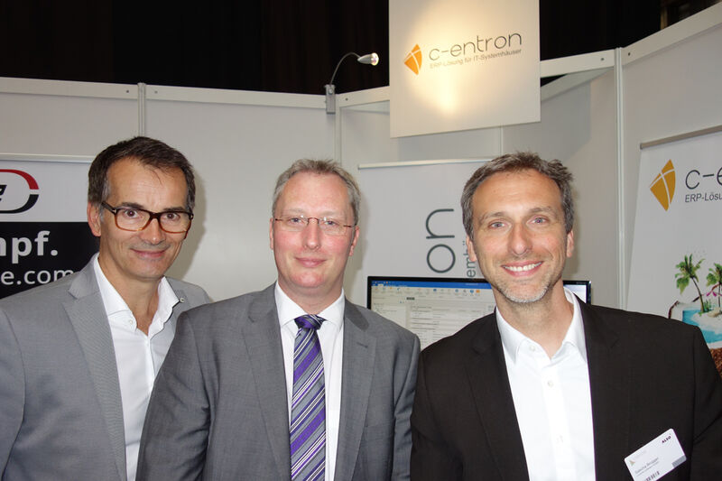 Das c-entron Team (v. l.) Andreas Bortoli, Lars Dorner und Sascha Brugger. (Bild: IT-BUSINESS)
