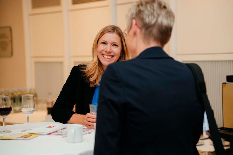 Den ganzen Tag über sah man strahlende Gesichter beim Networking! Hier Swantje Westpfahl… (Bild: Manuel Emme)