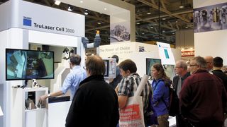 Neben den diversen Lasermarkiergeräten stellte Trumpf auf der Prodex auch die «TruLaser Cell 3000» oder die «TruLaser Station 5005» aus. (Bild: L.Meister)
