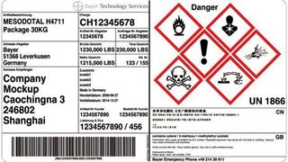 Lexsy Labelprint unterstützt die weltweit gültige GHS-Verordnung zur Gefahrstoff-Etikettierung. Bild: Bayer Technology Services (Archiv: Vogel Business Media)