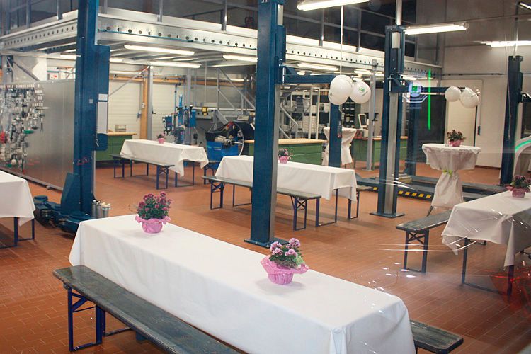 Für die Premierengäste hatte das Unternehmen die Werkstatt hergerichtet. (Foto: Eskildsen)