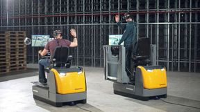 Mehrere virtuelle Stapler in einer Simulation - kein Problem in der Sevensim-Anwendung. (Bild: Screenshot/Jungheinrich)