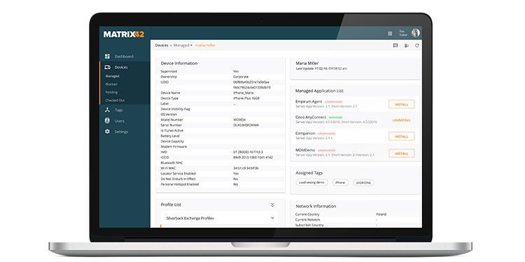 Matrix42 –  Silverback Enterprise Mobility Management Wenn Anwender mit modernen Endgeräten und Betriebssystemen wie Android, iOS, macOS oder Windows 10 arbeiten lässt sich über Silverback Enterprise Mobility Management umfassendes mobiles Arbeiten bereitstellen und so die Produktivität der Mitarbeiter steigern. Mit einem einzigen OneTimePassword (OTP) sind alle „Bring Your Own“-Varianten integriert und die Geräte können sicher im Unternehmen genutzt werden. Egal ob Windows 10 Mobile oder Desktop, iOS, macOS, Android oder Android for Work – Silverback Enterprise Mobility Management kann sie alle! Zur Produktseite des Herstellers  (Bild: Matrix42)